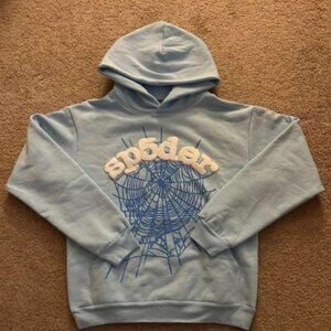 Sp5der Sky Blue Hoodie
